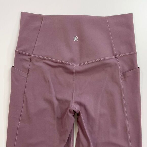 Athleta Salutation Stash Flare Legging High Rise Pockets Stretch Damask Mauve M - Picture 4 of 9